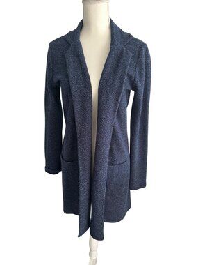 LUCKY BRAND Blue Heathered Long Cardigan Jacket Size XS
